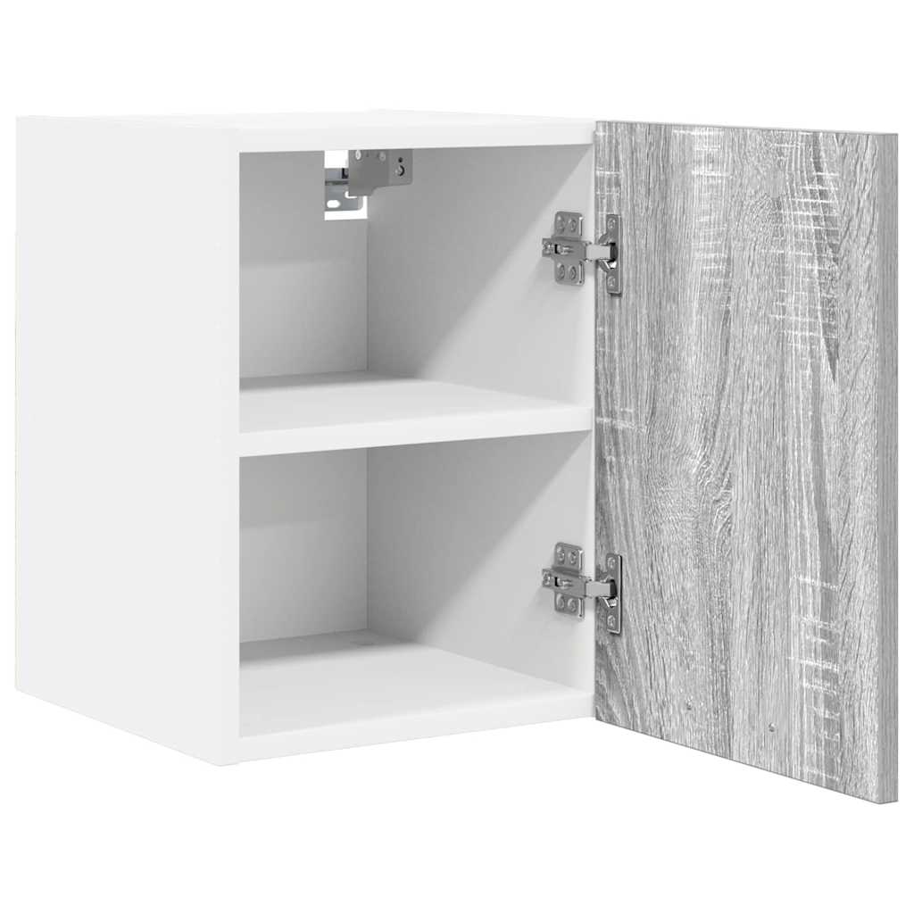 Hangkast 2 pcs Grijs Sonoma en Wit 30 x 31 x 40 cm Bewerkt hout is nu te koop bij PeponiXL, paradijselijk wonen!