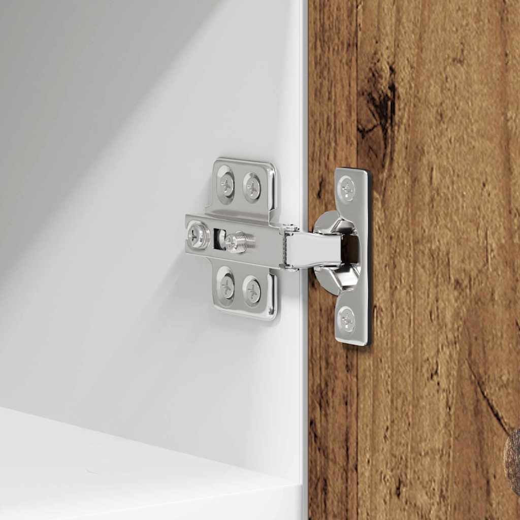 Hangkast 2 pcs Oude Hout en Wit 30 x 31 x 40 cm Bewerkt hout is nu te koop bij PeponiXL, paradijselijk wonen!