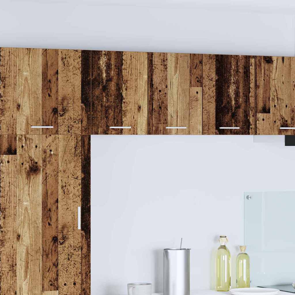 Hangkast 2 pcs Oude Hout en Wit 30 x 31 x 40 cm Bewerkt hout is nu te koop bij PeponiXL, paradijselijk wonen!