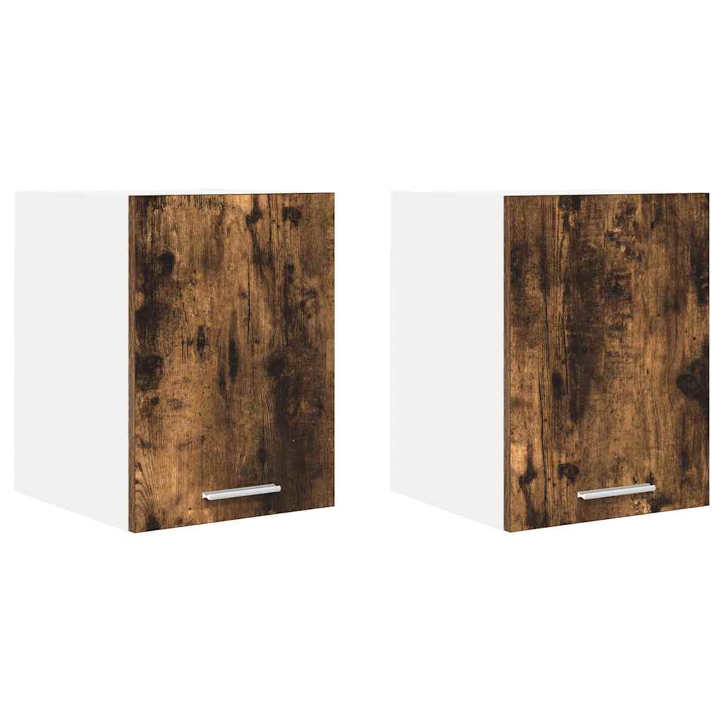Hangkast 2 pcs Oude Hout en Wit 30 x 31 x 40 cm Bewerkt hout is nu te koop bij PeponiXL, paradijselijk wonen!