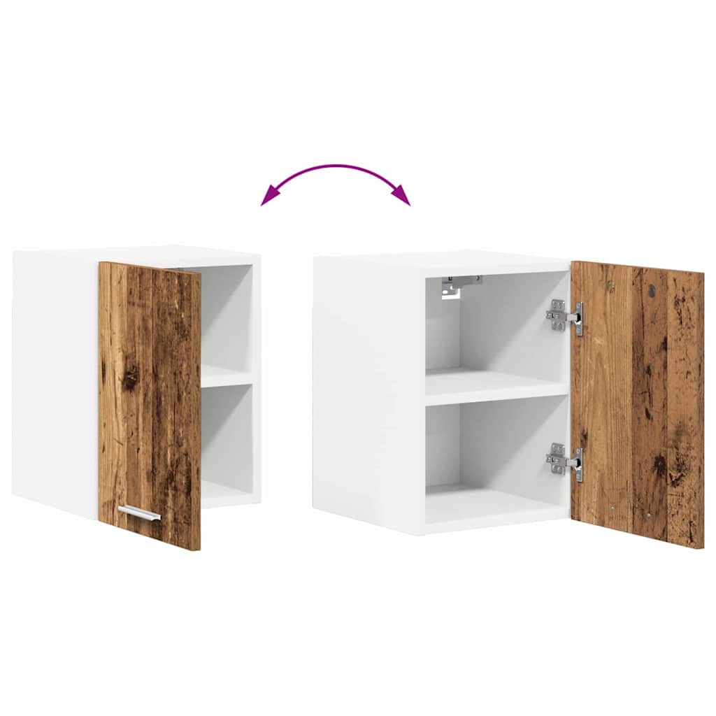 Hangkast 2 pcs Oude Hout en Wit 30 x 31 x 40 cm Bewerkt hout is nu te koop bij PeponiXL, paradijselijk wonen!