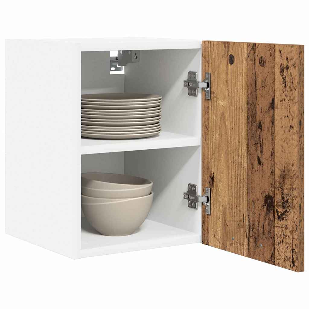 Hangkast 2 pcs Oude Hout en Wit 30 x 31 x 40 cm Bewerkt hout is nu te koop bij PeponiXL, paradijselijk wonen!
