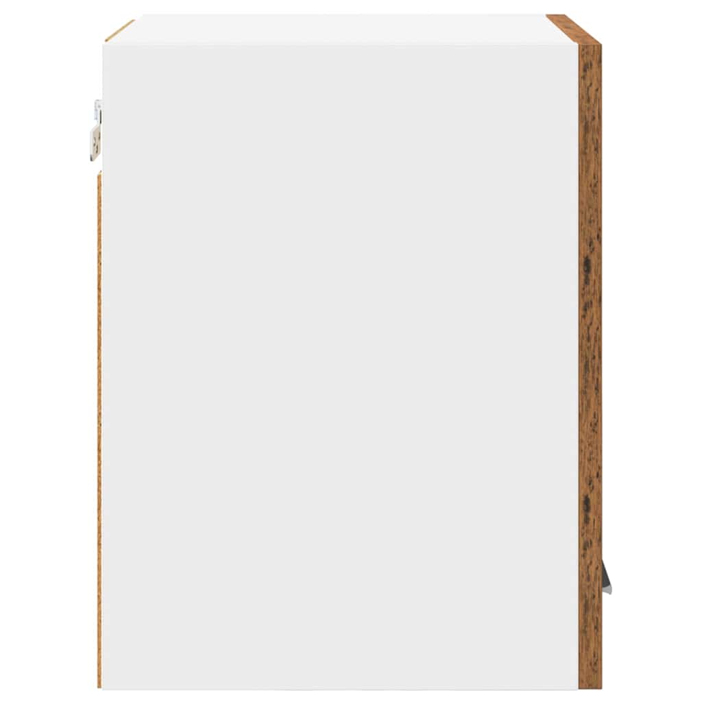 Hangkast 2 pcs Oude Hout en Wit 30 x 31 x 40 cm Bewerkt hout is nu te koop bij PeponiXL, paradijselijk wonen!