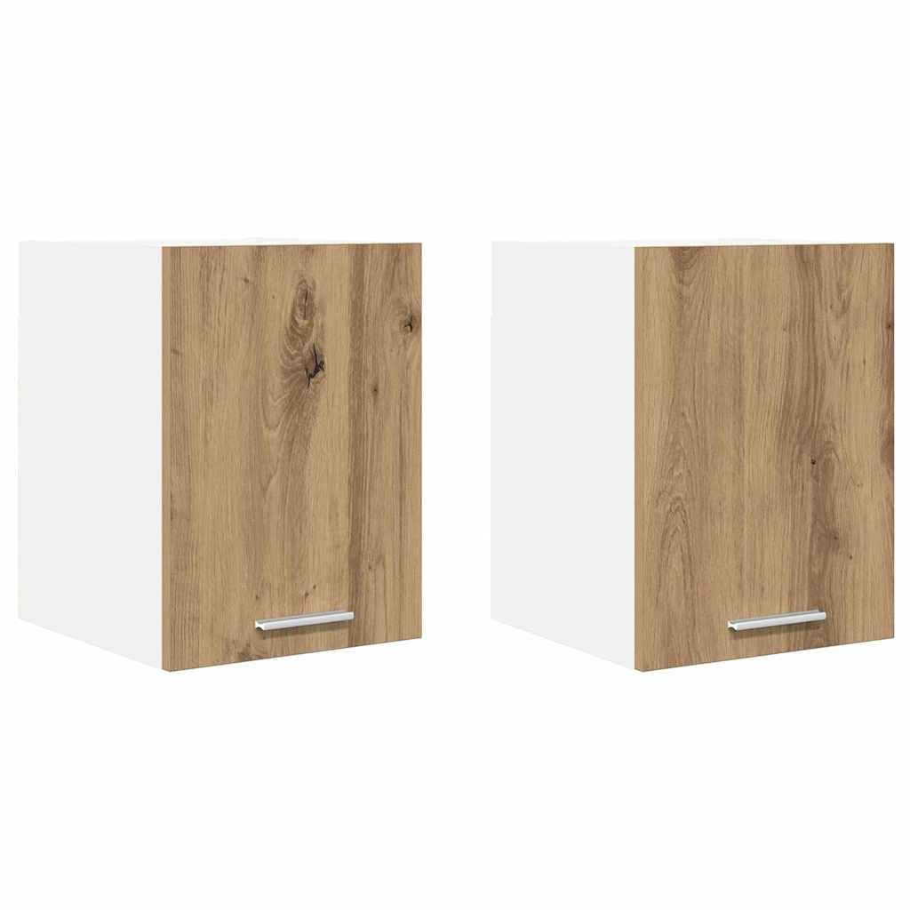 Hangkast 2 pcs Ambachtelijke Eik en Wit 30 x 31 x 40 cm is nu te koop bij PeponiXL, paradijselijk wonen!