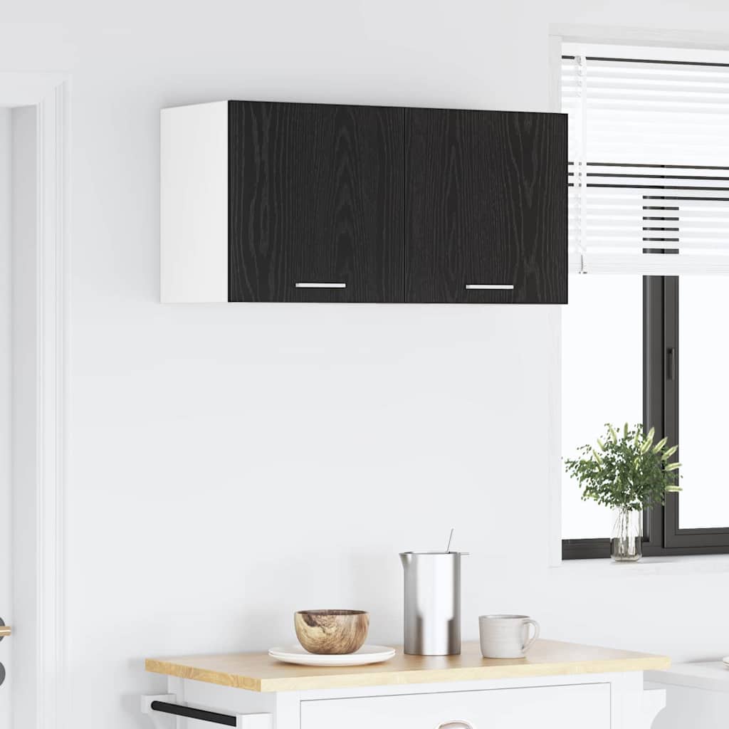 Hangkast Zwarte Eik en Wit 40 x 31 x 40 cm Bewerkt hout is nu te koop bij PeponiXL, paradijselijk wonen!