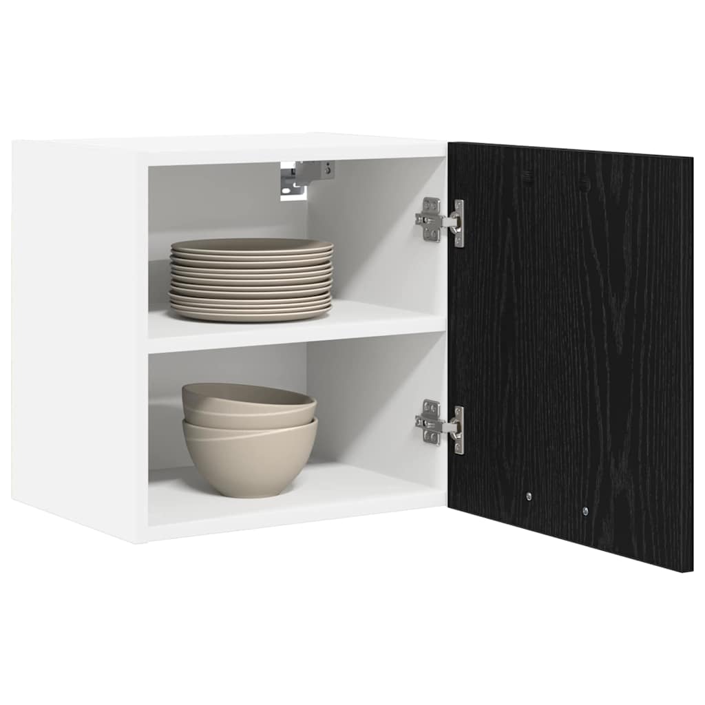 Hangkast Zwarte Eik en Wit 40 x 31 x 40 cm Bewerkt hout is nu te koop bij PeponiXL, paradijselijk wonen!