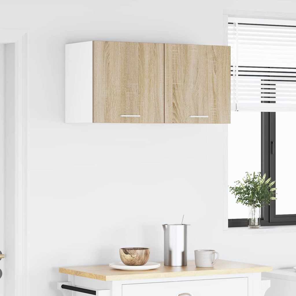 Hangkast Riga 2 pcs Sonoma Eik en Wit 40 x 31 x 40 cm is nu te koop bij PeponiXL, paradijselijk wonen!