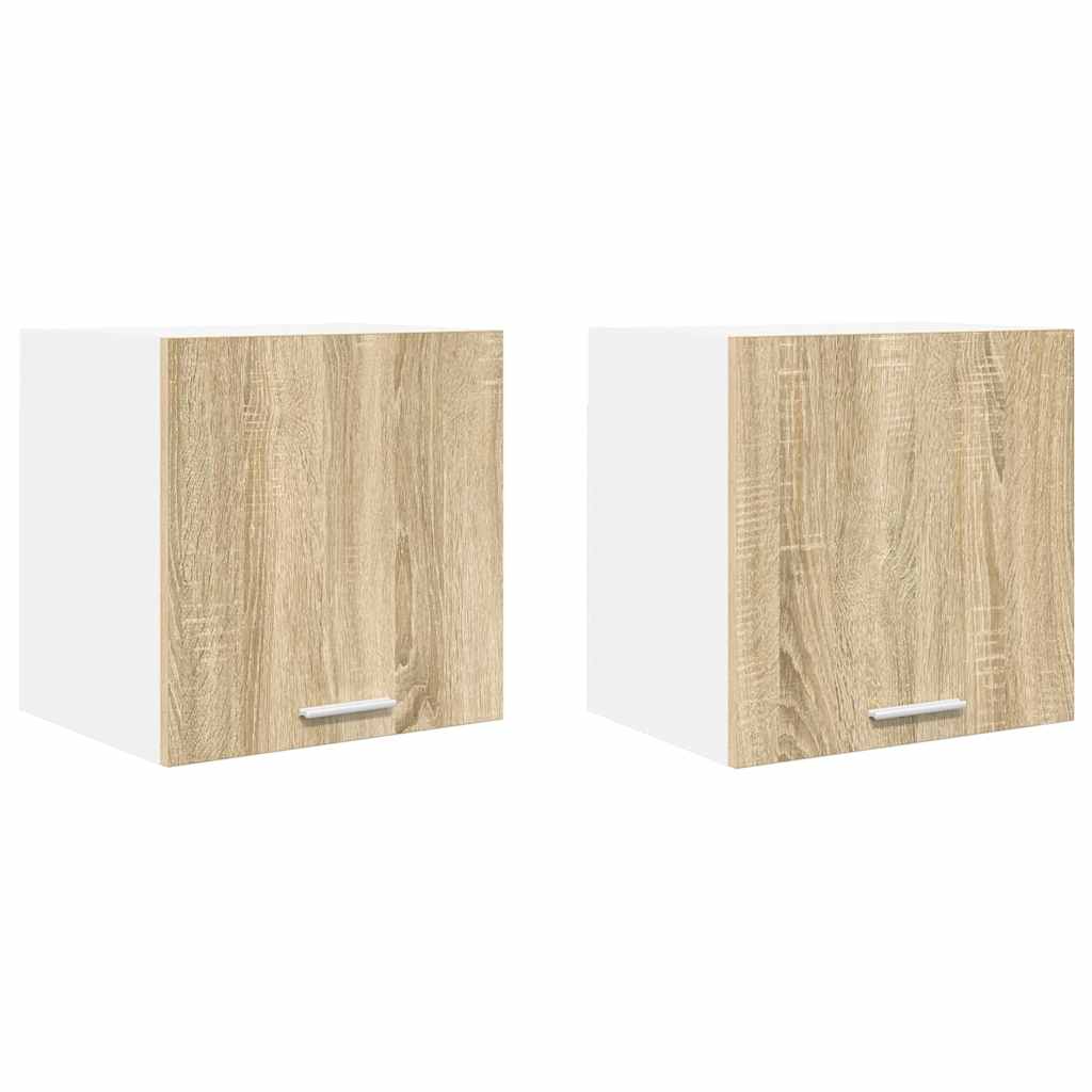 Hangkast Riga 2 pcs Sonoma Eik en Wit 40 x 31 x 40 cm is nu te koop bij PeponiXL, paradijselijk wonen!