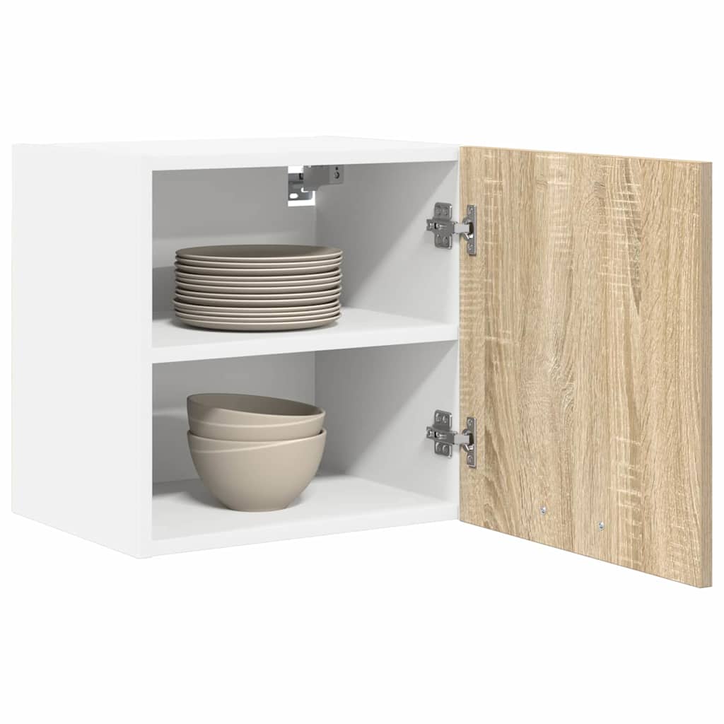Hangkast Riga 2 pcs Sonoma Eik en Wit 40 x 31 x 40 cm is nu te koop bij PeponiXL, paradijselijk wonen!