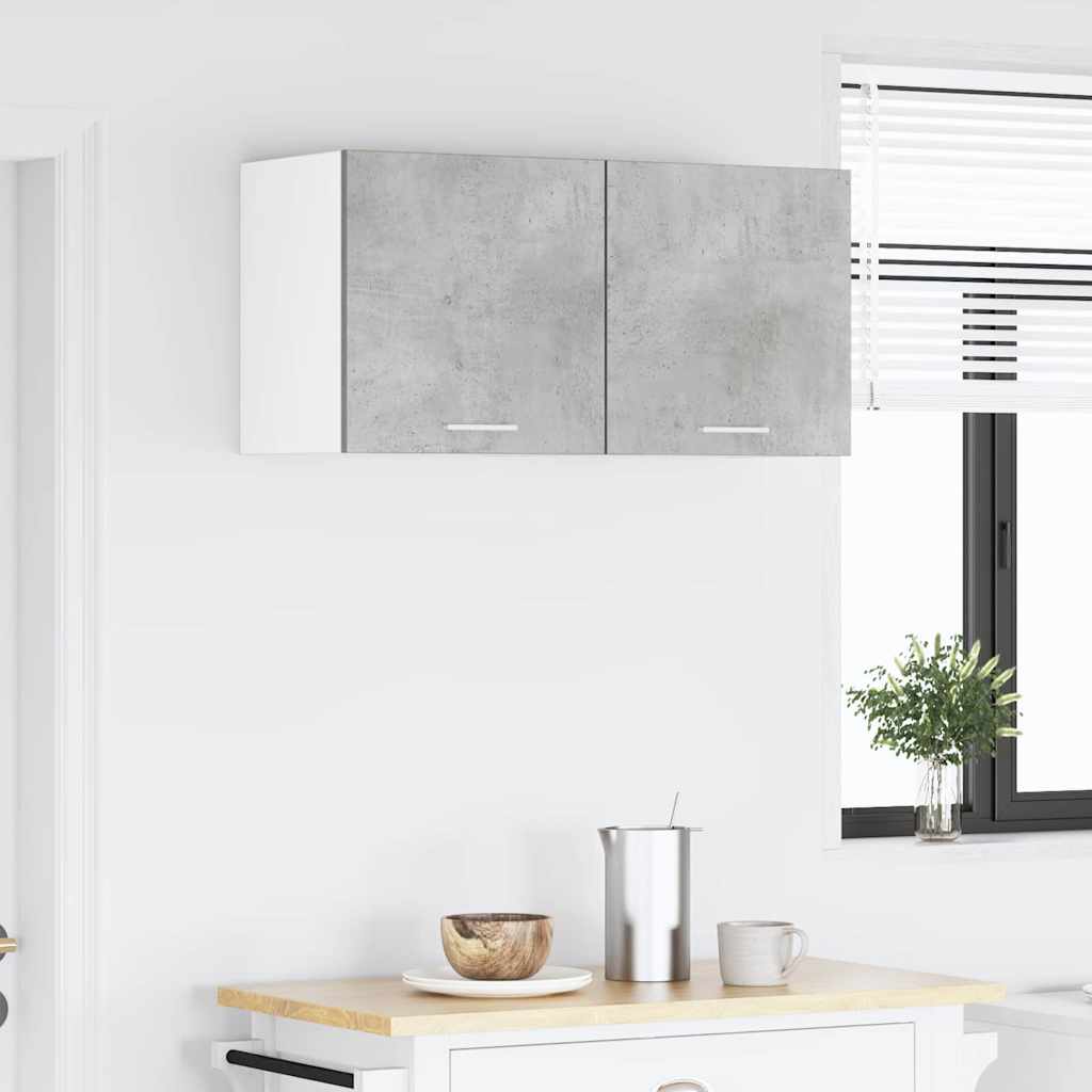 Hangkast 2 pcs Beton Grijs en Wit 40 x 31 x 40 cm Bewerkt hout is nu te koop bij PeponiXL, paradijselijk wonen!