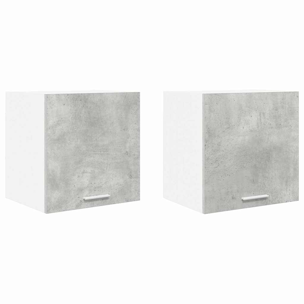 Hangkast 2 pcs Beton Grijs en Wit 40 x 31 x 40 cm Bewerkt hout is nu te koop bij PeponiXL, paradijselijk wonen!