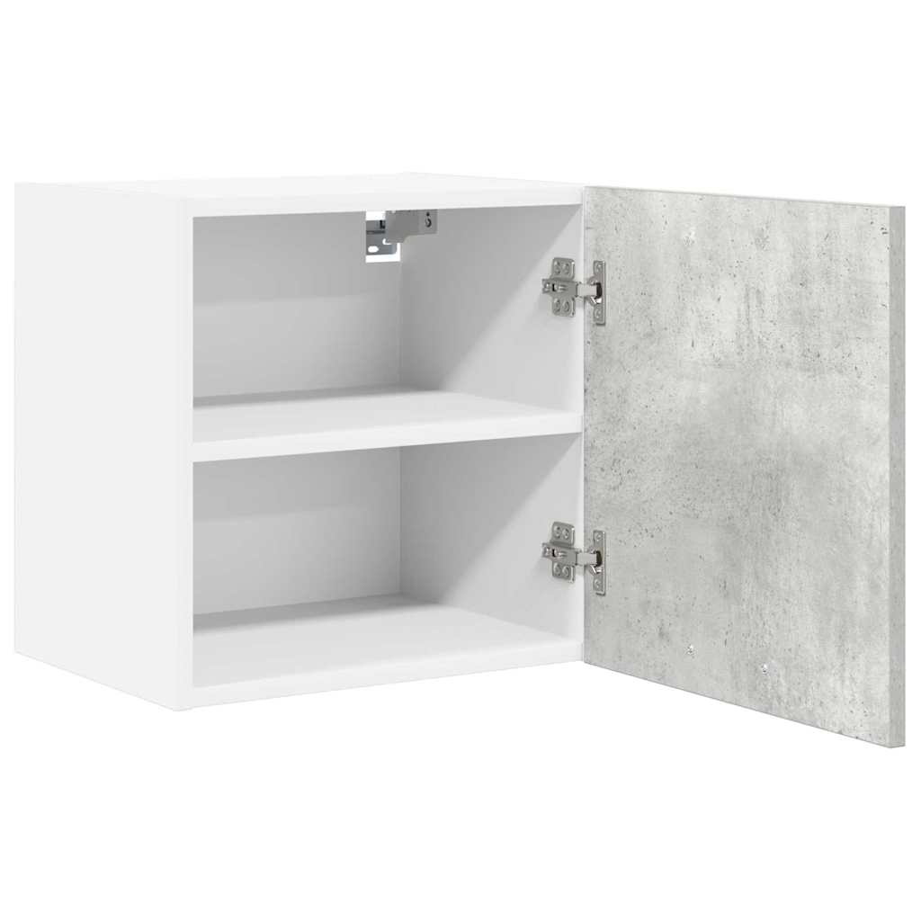Hangkast 2 pcs Beton Grijs en Wit 40 x 31 x 40 cm Bewerkt hout is nu te koop bij PeponiXL, paradijselijk wonen!