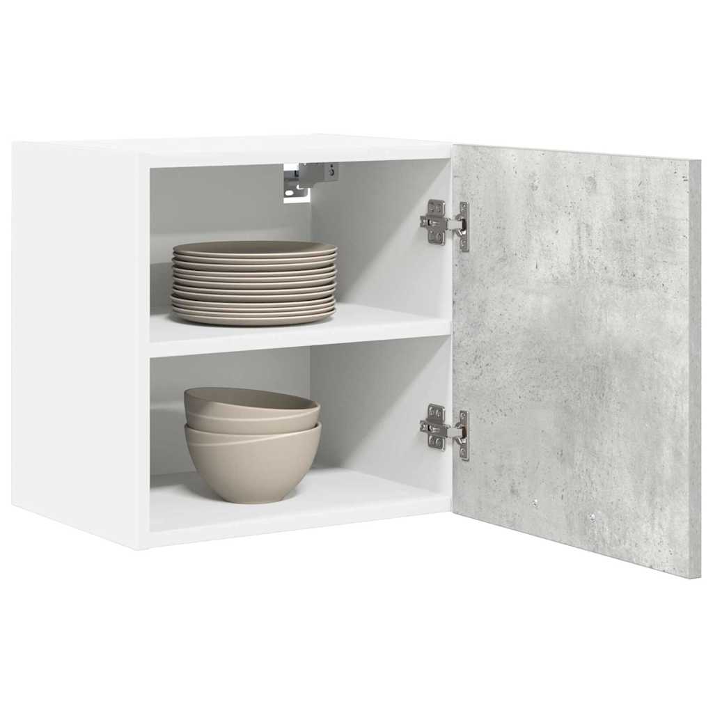 Hangkast 2 pcs Beton Grijs en Wit 40 x 31 x 40 cm Bewerkt hout is nu te koop bij PeponiXL, paradijselijk wonen!