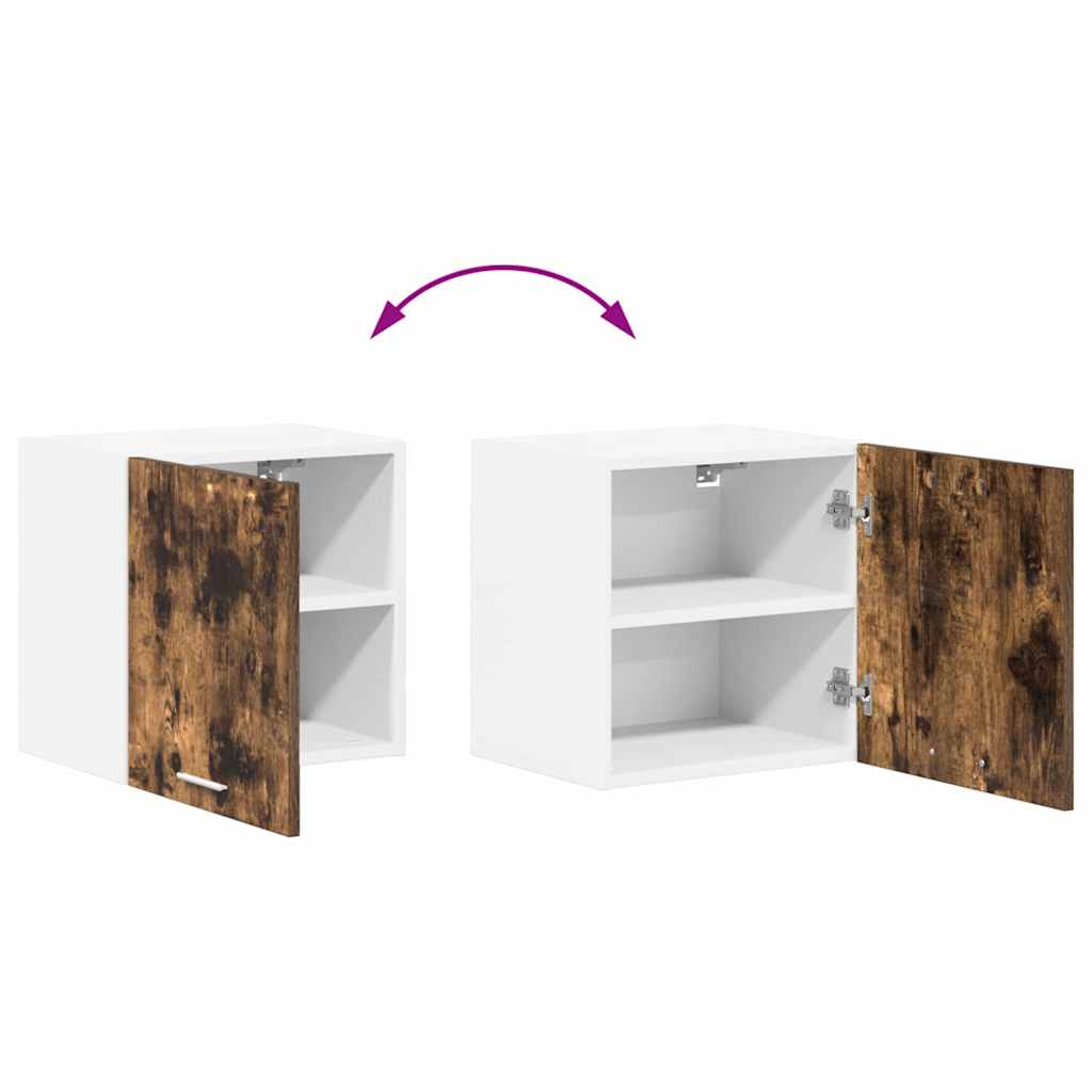 Hangkast Gerookte Eik en Wit 40 x 31 x 40 cm Bewerkt hout is nu te koop bij PeponiXL, paradijselijk wonen!