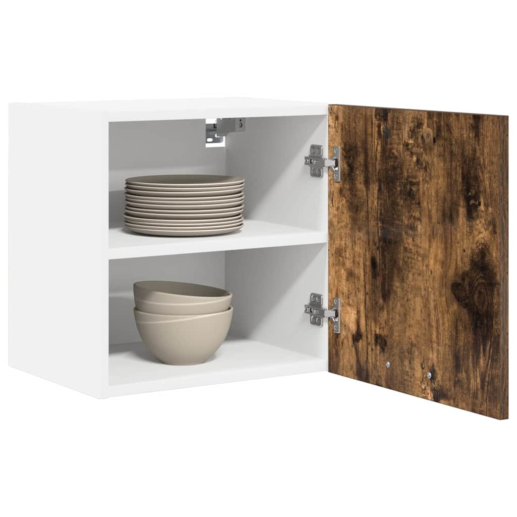 Hangkast Gerookte Eik en Wit 40 x 31 x 40 cm Bewerkt hout is nu te koop bij PeponiXL, paradijselijk wonen!