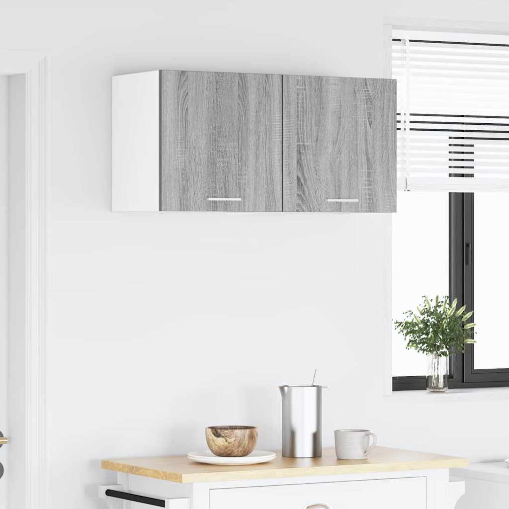Hangkast 2 pcs Grijs Sonoma en Wit 40 x 31 x 40 cm Bewerkt hout is nu te koop bij PeponiXL, paradijselijk wonen!