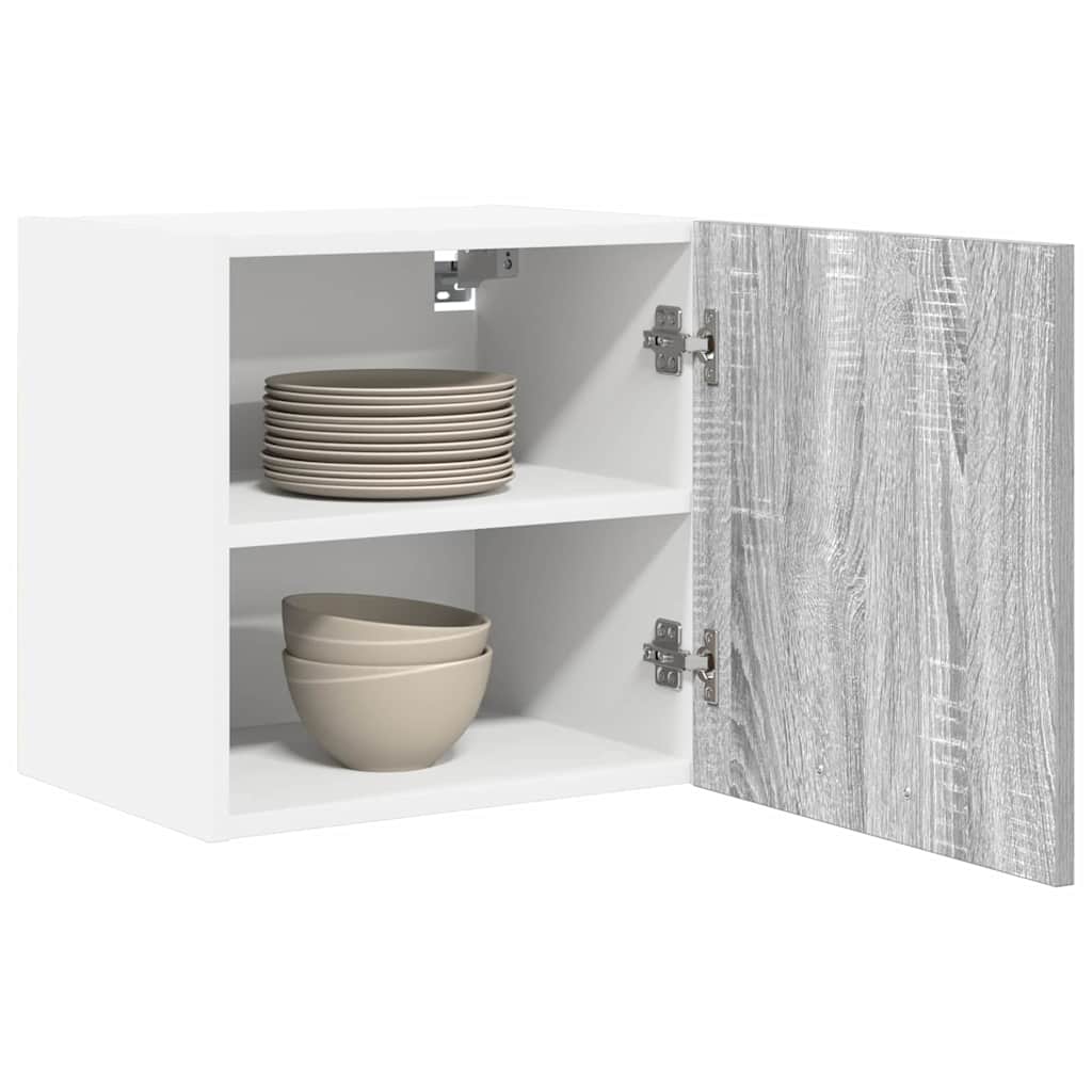 Hangkast 2 pcs Grijs Sonoma en Wit 40 x 31 x 40 cm Bewerkt hout is nu te koop bij PeponiXL, paradijselijk wonen!
