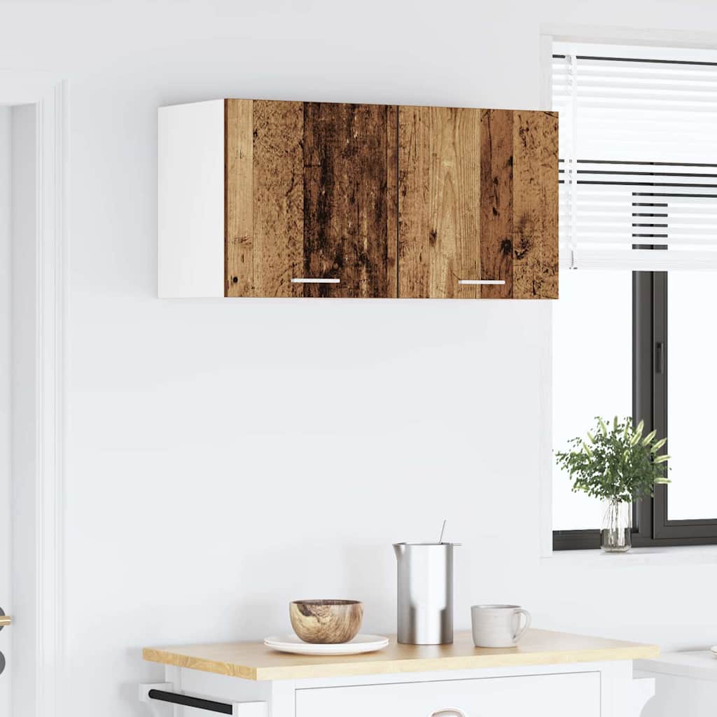 Hangkast Oude Hout en Wit 40 x 31 x 40 cm Bewerkt hout is nu te koop bij PeponiXL, paradijselijk wonen!