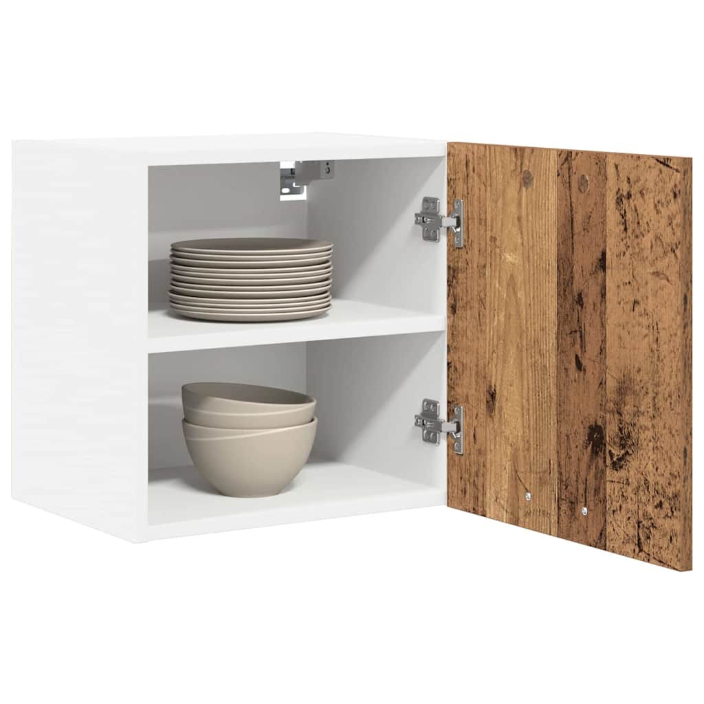 Hangkast Oude Hout en Wit 40 x 31 x 40 cm Bewerkt hout is nu te koop bij PeponiXL, paradijselijk wonen!