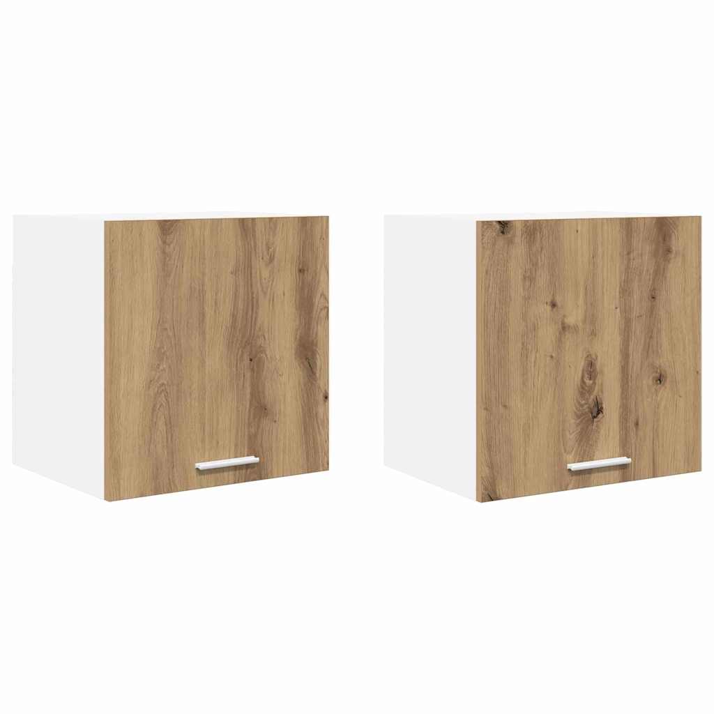 Hangkast 2 pcs Ambachtelijke Eik en Wit 40 x 31 x 40 cm is nu te koop bij PeponiXL, paradijselijk wonen!