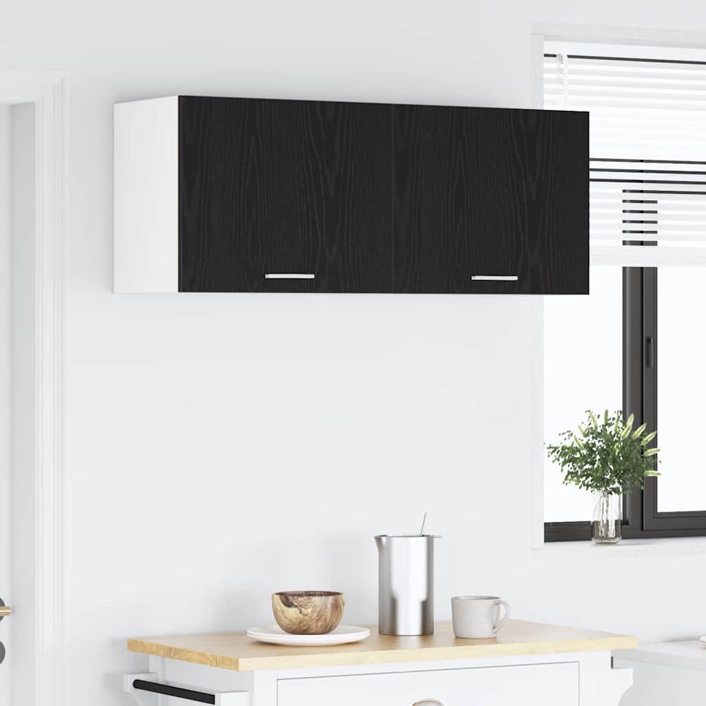 Hangkast Zwarte Eik en Wit 50 x 31 x 40 cm Bewerkt hout is nu te koop bij PeponiXL, paradijselijk wonen!