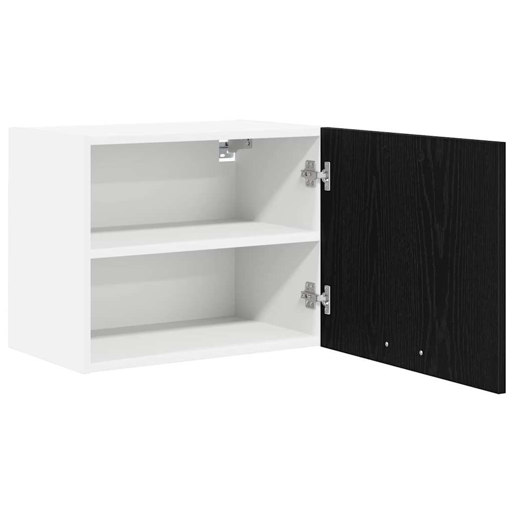 Hangkast Zwarte Eik en Wit 50 x 31 x 40 cm Bewerkt hout is nu te koop bij PeponiXL, paradijselijk wonen!