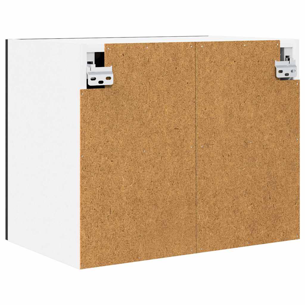 Hangkast Zwarte Eik en Wit 50 x 31 x 40 cm Bewerkt hout is nu te koop bij PeponiXL, paradijselijk wonen!