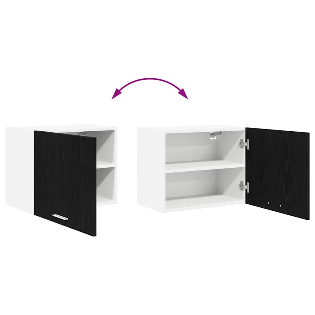 Hangkast Zwarte Eik en Wit 50 x 31 x 40 cm Bewerkt hout is nu te koop bij PeponiXL, paradijselijk wonen!