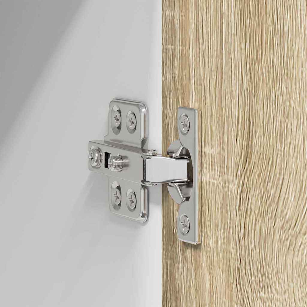 Hangkast 2 pcs Sonoma Eik en Wit 50 x 31 x 40 cm Bewerkt hout is nu te koop bij PeponiXL, paradijselijk wonen!