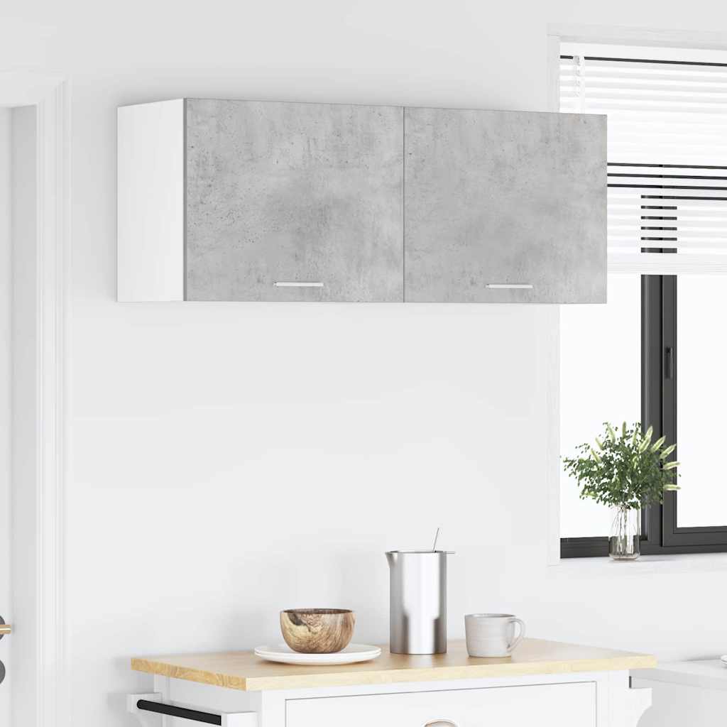 Hangkast 2 pcs Beton Grijs en Wit 50 x 31 x 40 cm Bewerkt hout is nu te koop bij PeponiXL, paradijselijk wonen!