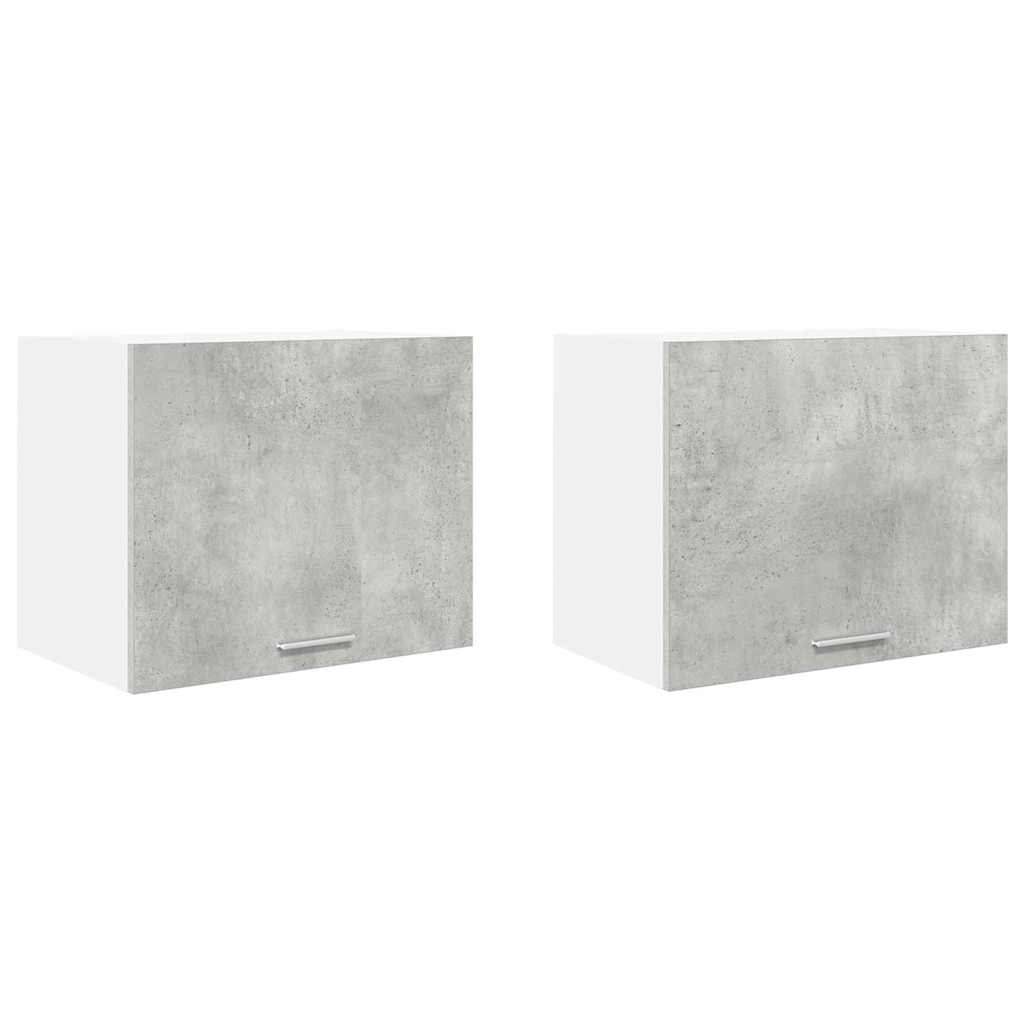 Hangkast 2 pcs Beton Grijs en Wit 50 x 31 x 40 cm Bewerkt hout is nu te koop bij PeponiXL, paradijselijk wonen!