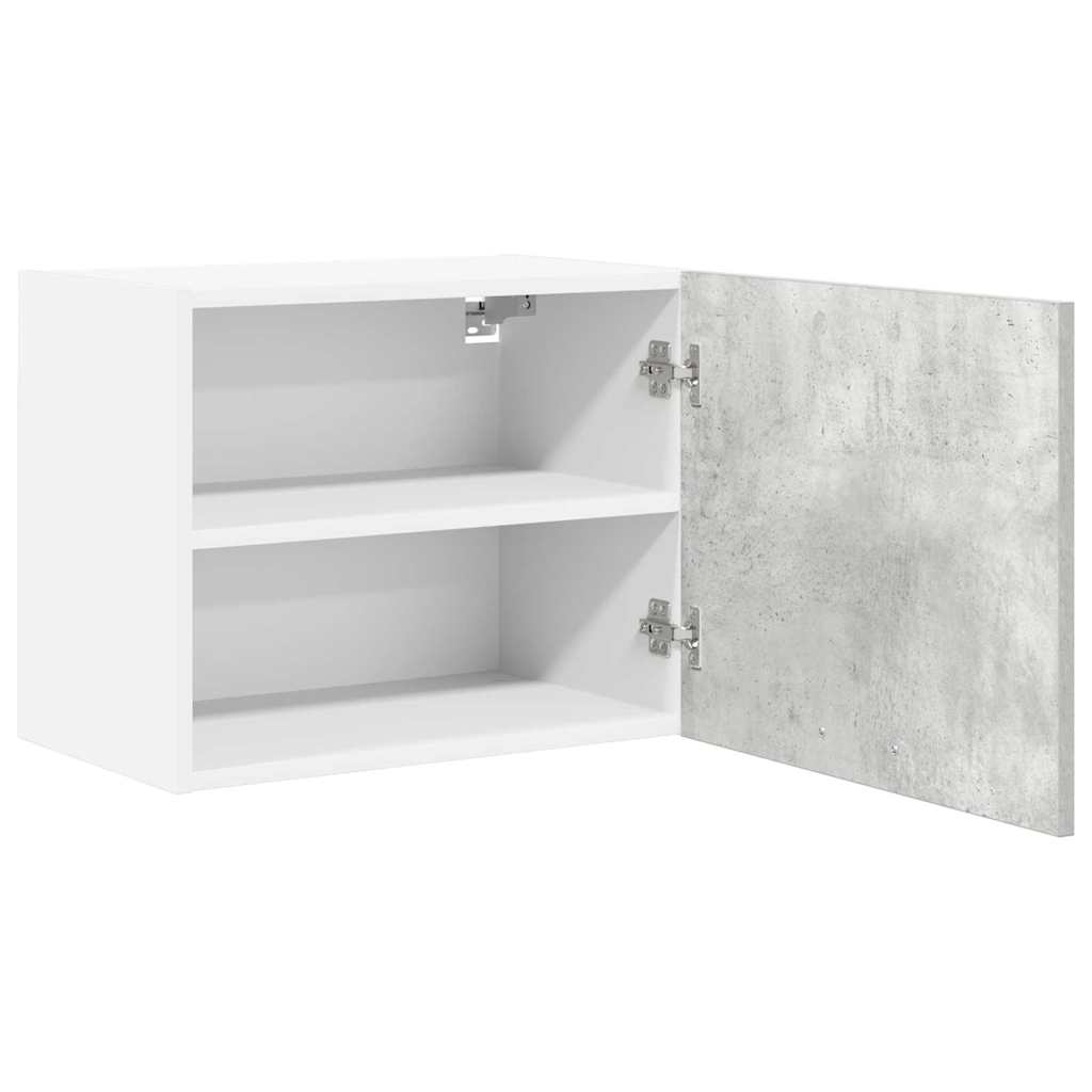 Hangkast 2 pcs Beton Grijs en Wit 50 x 31 x 40 cm Bewerkt hout is nu te koop bij PeponiXL, paradijselijk wonen!