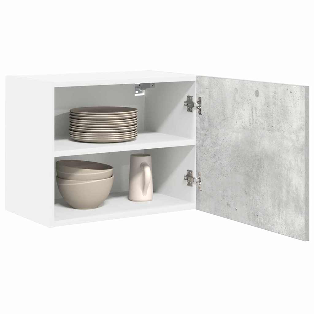 Hangkast 2 pcs Beton Grijs en Wit 50 x 31 x 40 cm Bewerkt hout is nu te koop bij PeponiXL, paradijselijk wonen!