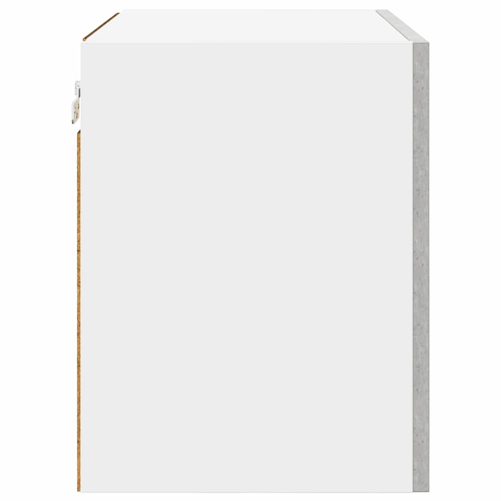 Hangkast 2 pcs Beton Grijs en Wit 50 x 31 x 40 cm Bewerkt hout is nu te koop bij PeponiXL, paradijselijk wonen!