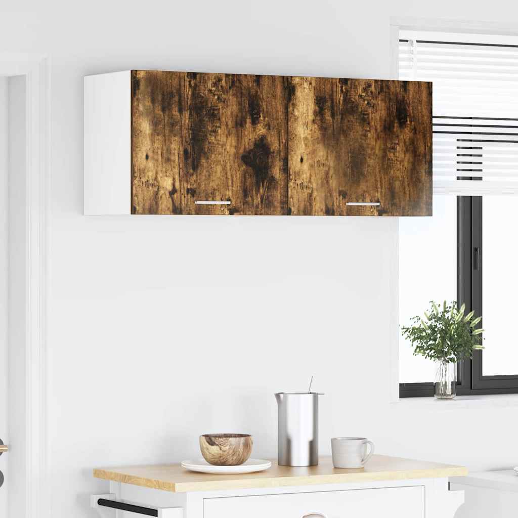 Hangkast Gerookte Eik en Wit 50 x 31 x 40 cm Bewerkt hout is nu te koop bij PeponiXL, paradijselijk wonen!