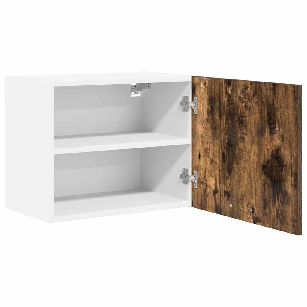 Hangkast Gerookte Eik en Wit 50 x 31 x 40 cm Bewerkt hout is nu te koop bij PeponiXL, paradijselijk wonen!