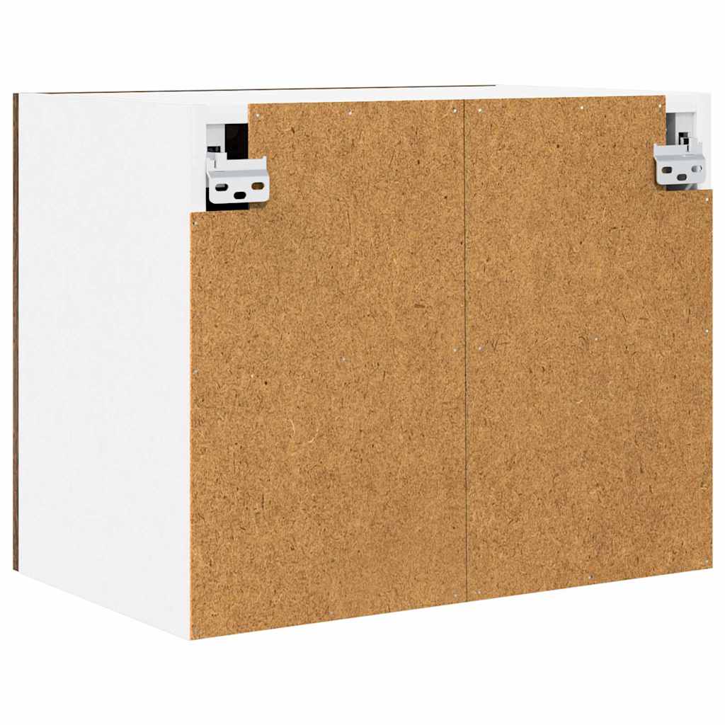 Hangkast Gerookte Eik en Wit 50 x 31 x 40 cm Bewerkt hout is nu te koop bij PeponiXL, paradijselijk wonen!