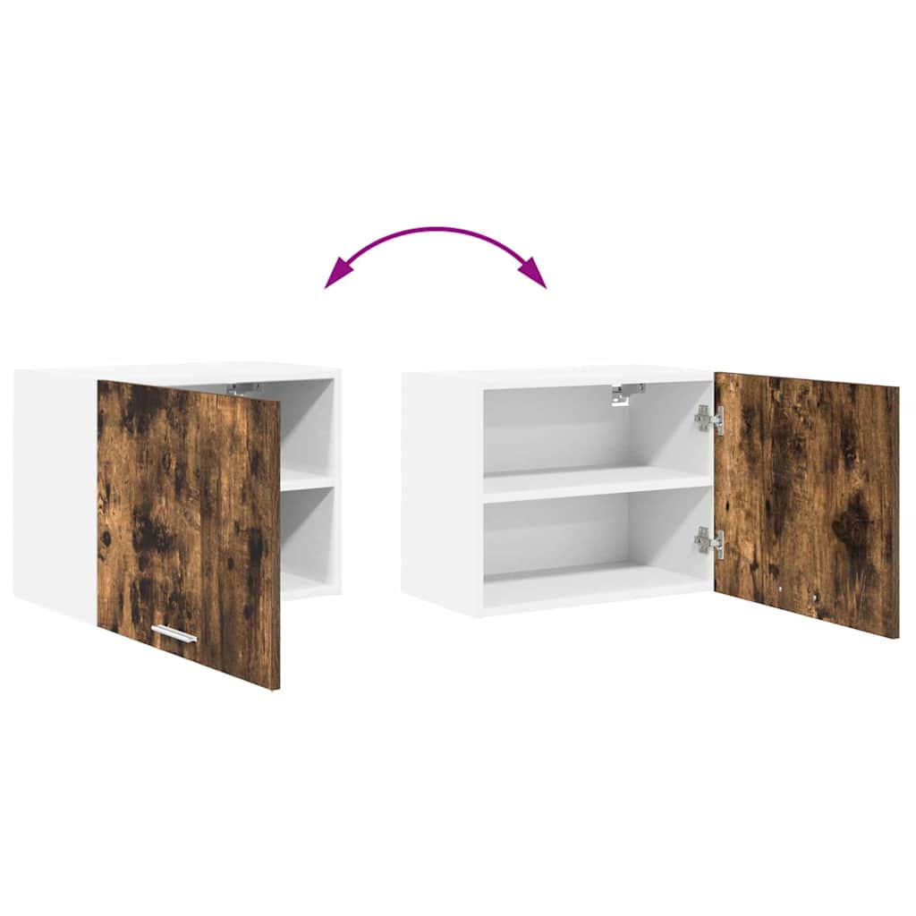 Hangkast Gerookte Eik en Wit 50 x 31 x 40 cm Bewerkt hout is nu te koop bij PeponiXL, paradijselijk wonen!