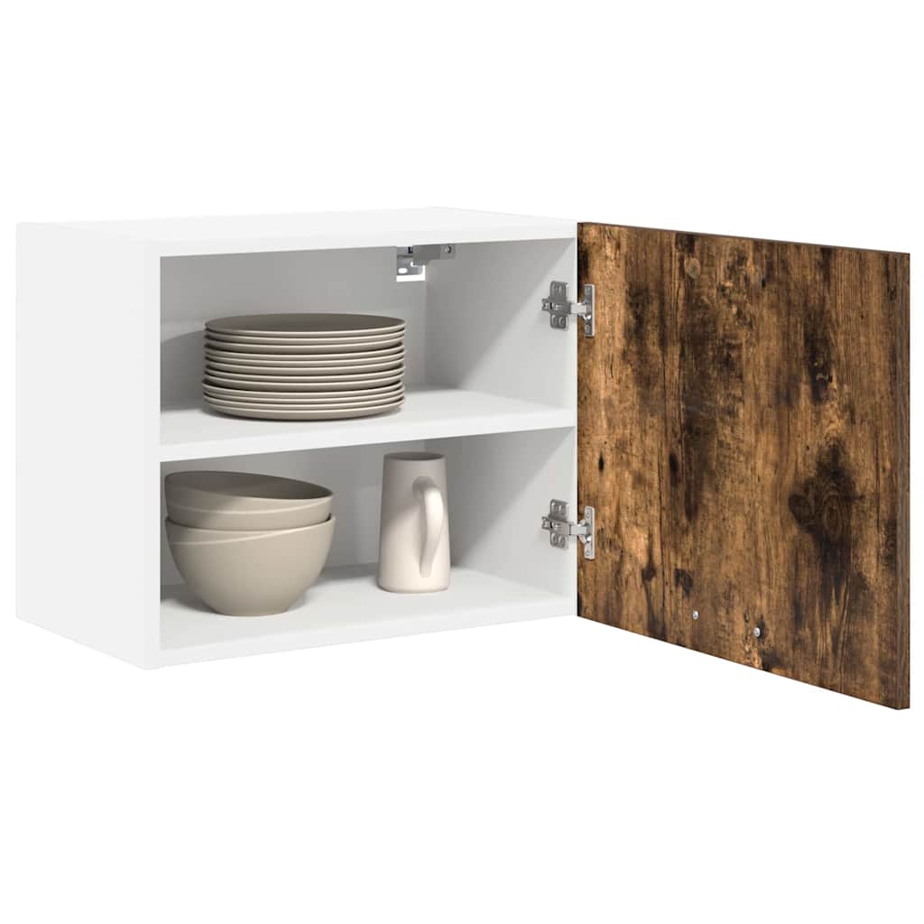 Hangkast Gerookte Eik en Wit 50 x 31 x 40 cm Bewerkt hout is nu te koop bij PeponiXL, paradijselijk wonen!