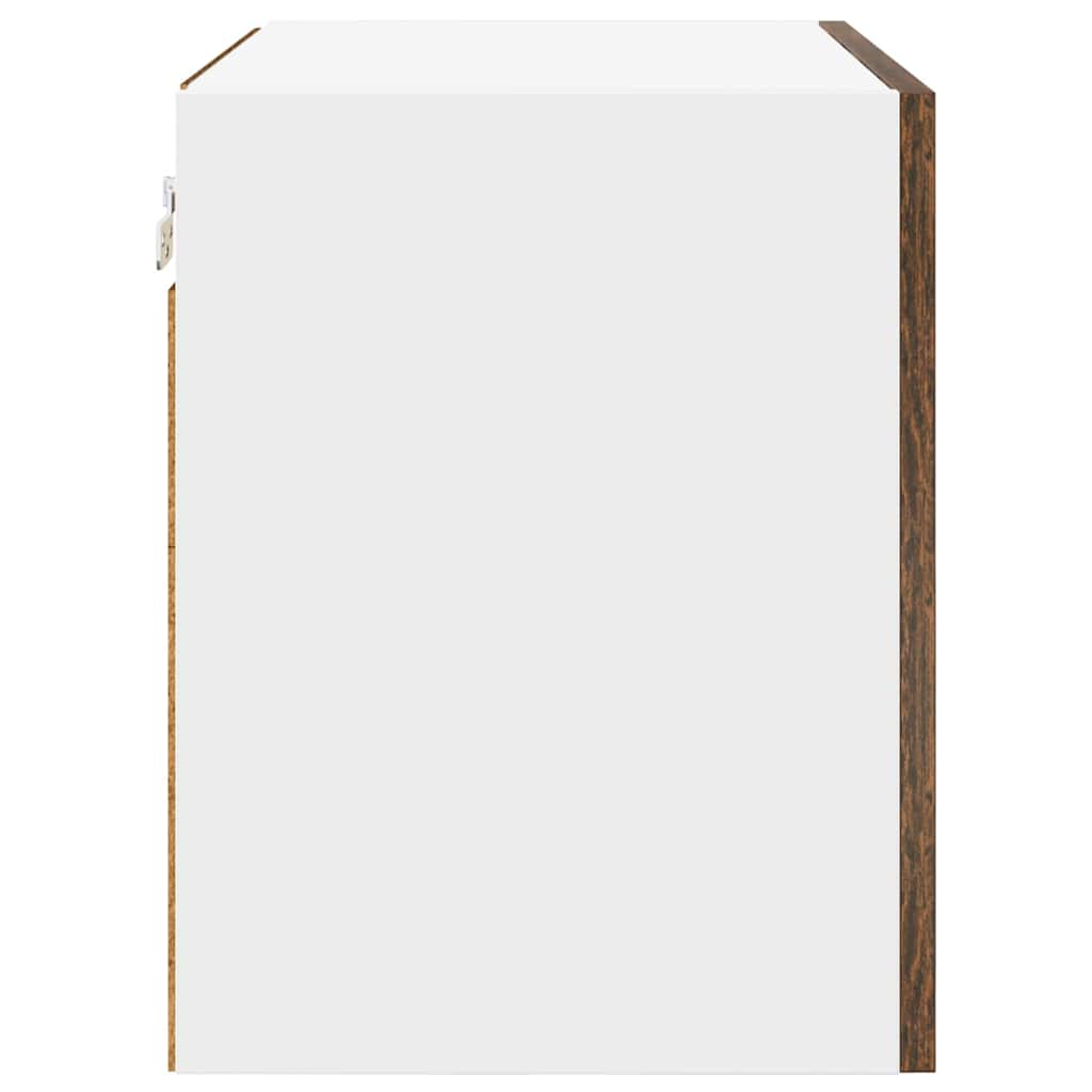 Hangkast Gerookte Eik en Wit 50 x 31 x 40 cm Bewerkt hout is nu te koop bij PeponiXL, paradijselijk wonen!