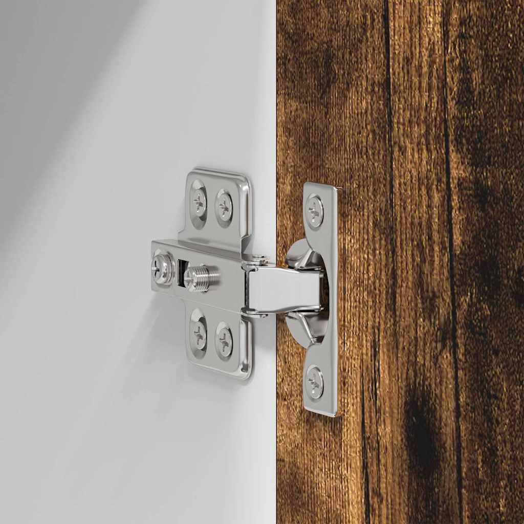 Hangkast 2 pcs Gerookte Eik en Wit 50 x 31 x 40 cm Bewerkt hout is nu te koop bij PeponiXL, paradijselijk wonen!