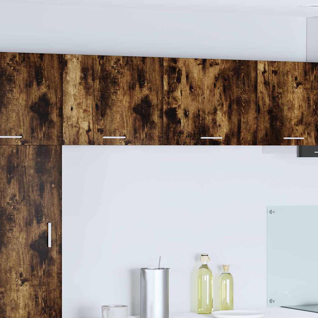 Hangkast 2 pcs Gerookte Eik en Wit 50 x 31 x 40 cm Bewerkt hout is nu te koop bij PeponiXL, paradijselijk wonen!