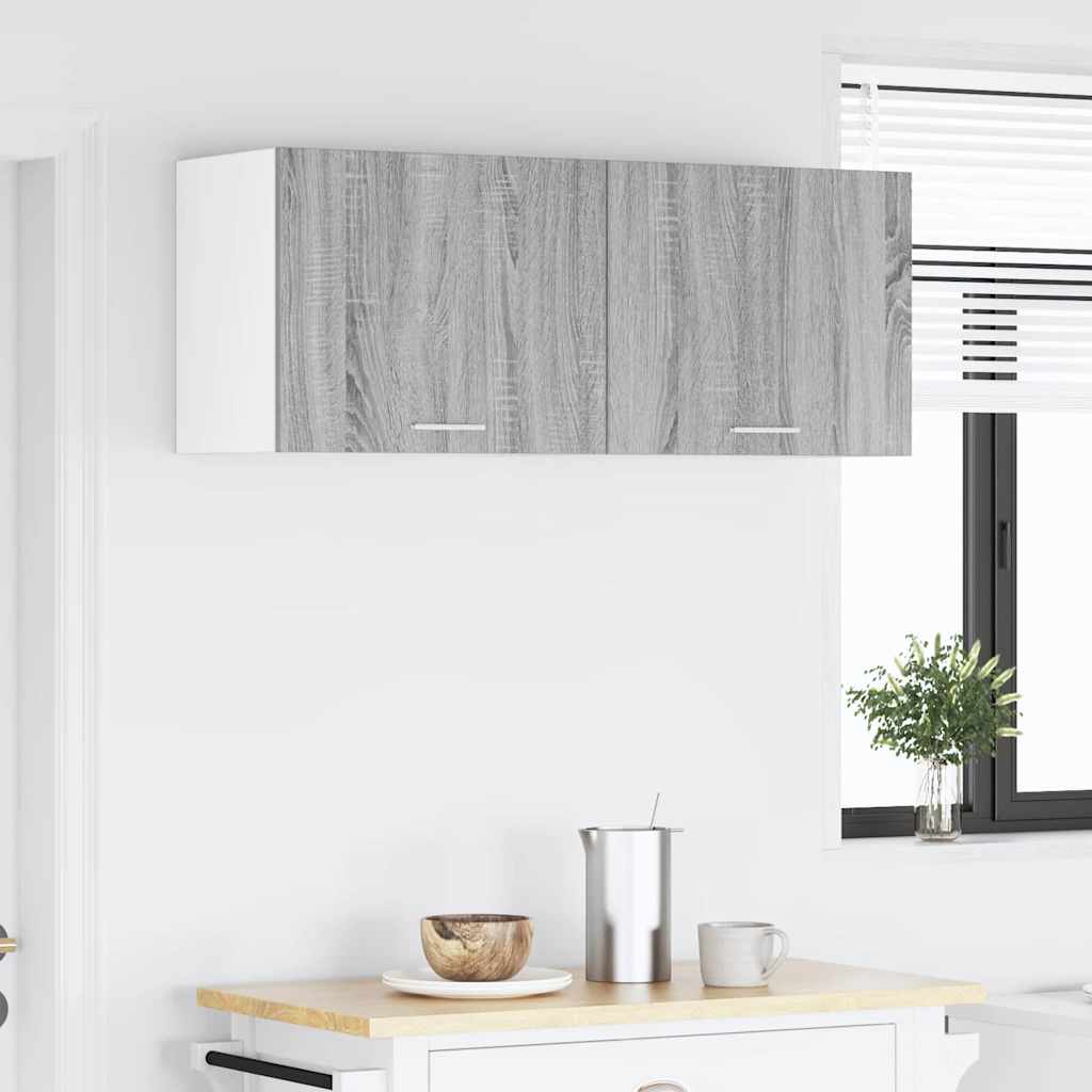 Hangkast Grijs Sonoma en Wit 50 x 31 x 40 cm Bewerkt hout is nu te koop bij PeponiXL, paradijselijk wonen!