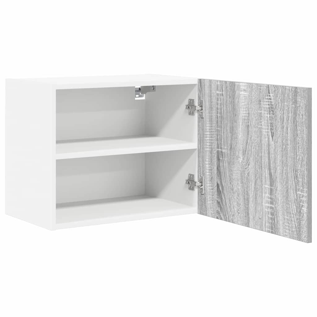 Hangkast Grijs Sonoma en Wit 50 x 31 x 40 cm Bewerkt hout is nu te koop bij PeponiXL, paradijselijk wonen!