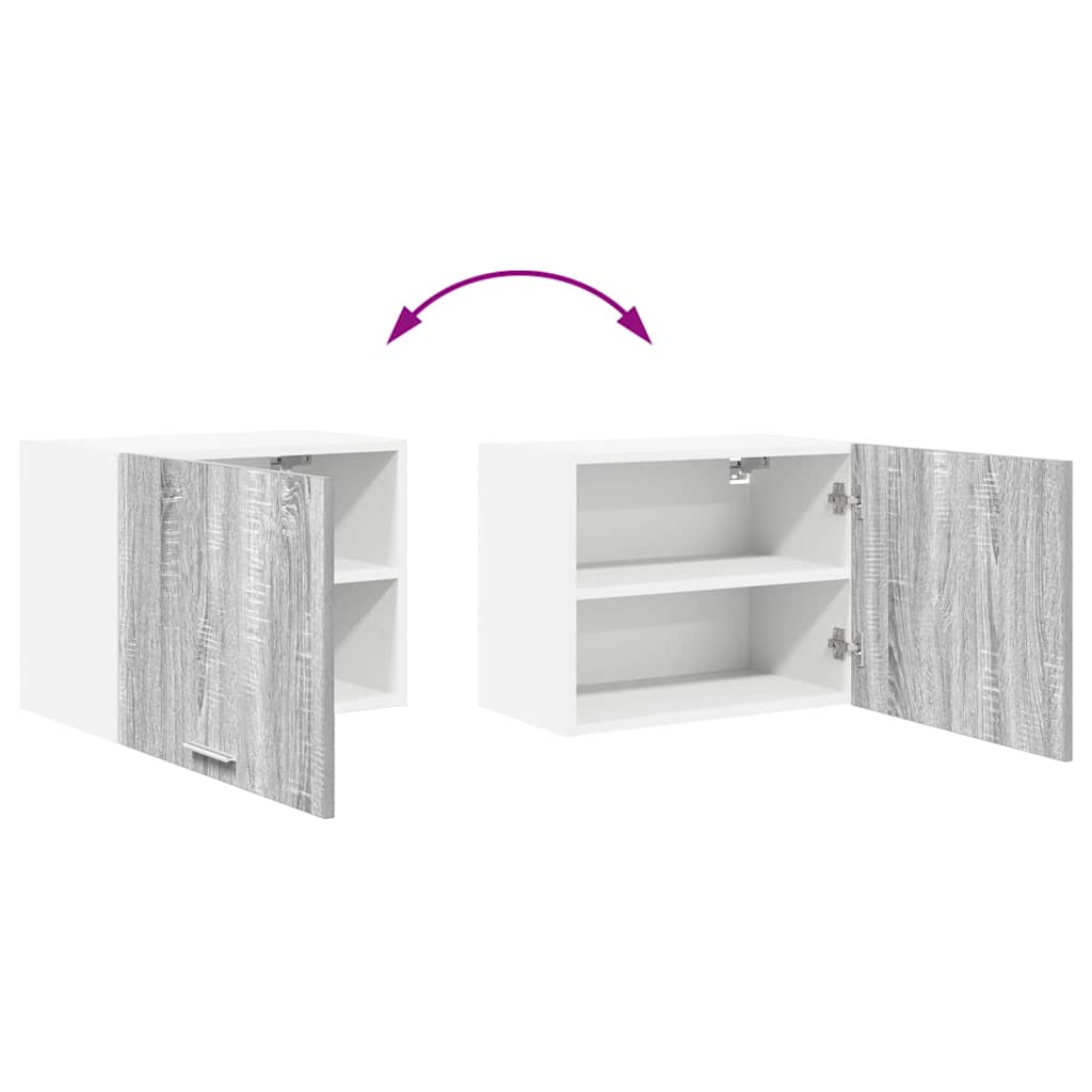 Hangkast Grijs Sonoma en Wit 50 x 31 x 40 cm Bewerkt hout is nu te koop bij PeponiXL, paradijselijk wonen!