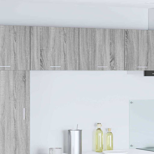 Hangkast 2 pcs Grijs Sonoma en Wit 50 x 31 x 40 cm Bewerkt hout is nu te koop bij PeponiXL, paradijselijk wonen!