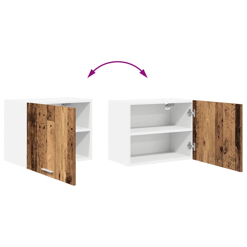 Hangkast Oude Hout en Wit 50 x 31 x 40 cm Bewerkt hout is nu te koop bij PeponiXL, paradijselijk wonen!