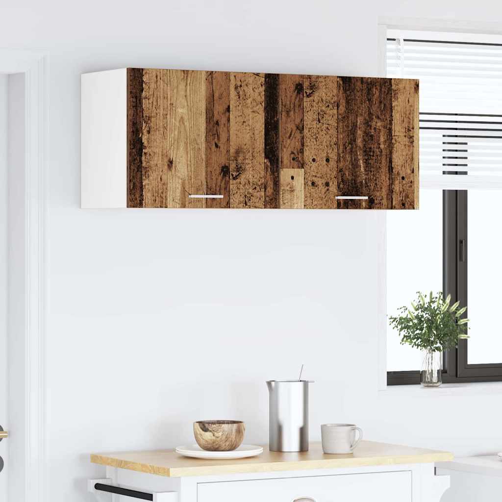 Hangkast 2 pcs Oude Hout en Wit 50 x 31 x 40 cm Bewerkt hout is nu te koop bij PeponiXL, paradijselijk wonen!