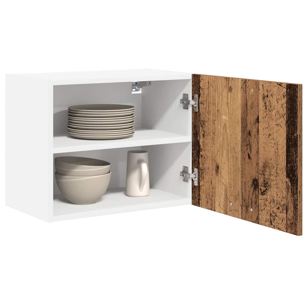 Hangkast 2 pcs Oude Hout en Wit 50 x 31 x 40 cm Bewerkt hout is nu te koop bij PeponiXL, paradijselijk wonen!