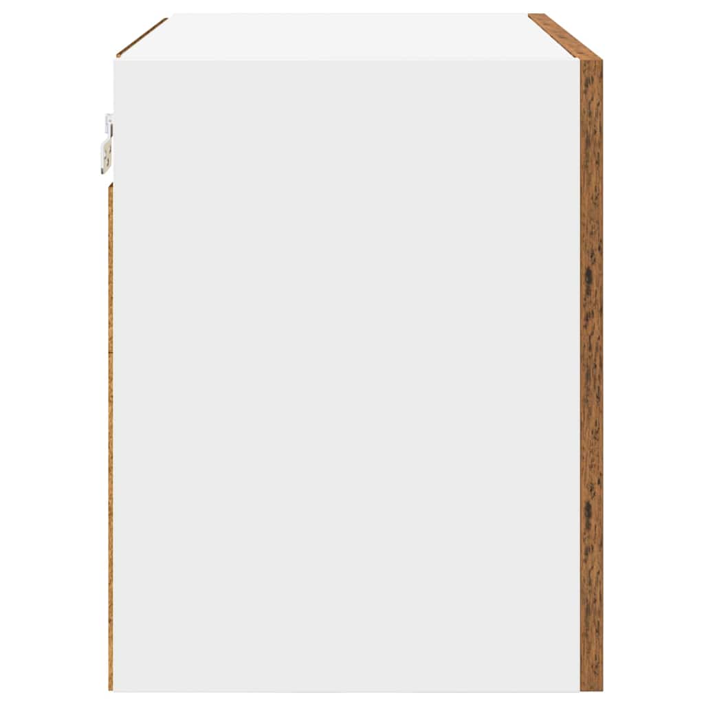 Hangkast 2 pcs Oude Hout en Wit 50 x 31 x 40 cm Bewerkt hout is nu te koop bij PeponiXL, paradijselijk wonen!